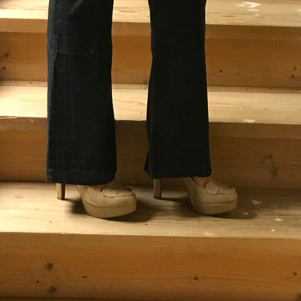 Lauren Conrad platform Mary Janes beige size 7.5 - Picture 7 of 7